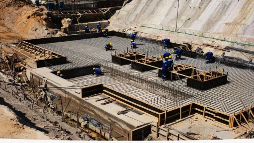 people talking at a water plant