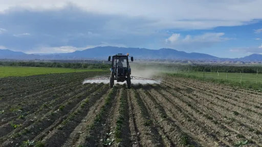 Kyrgyzstan tractor on field