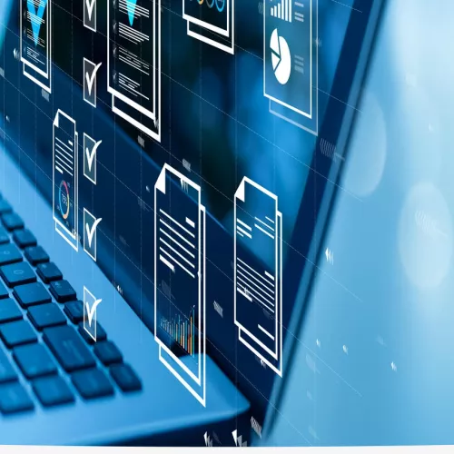 computer with symbols on it