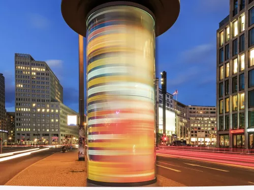 light post in the middle of a street